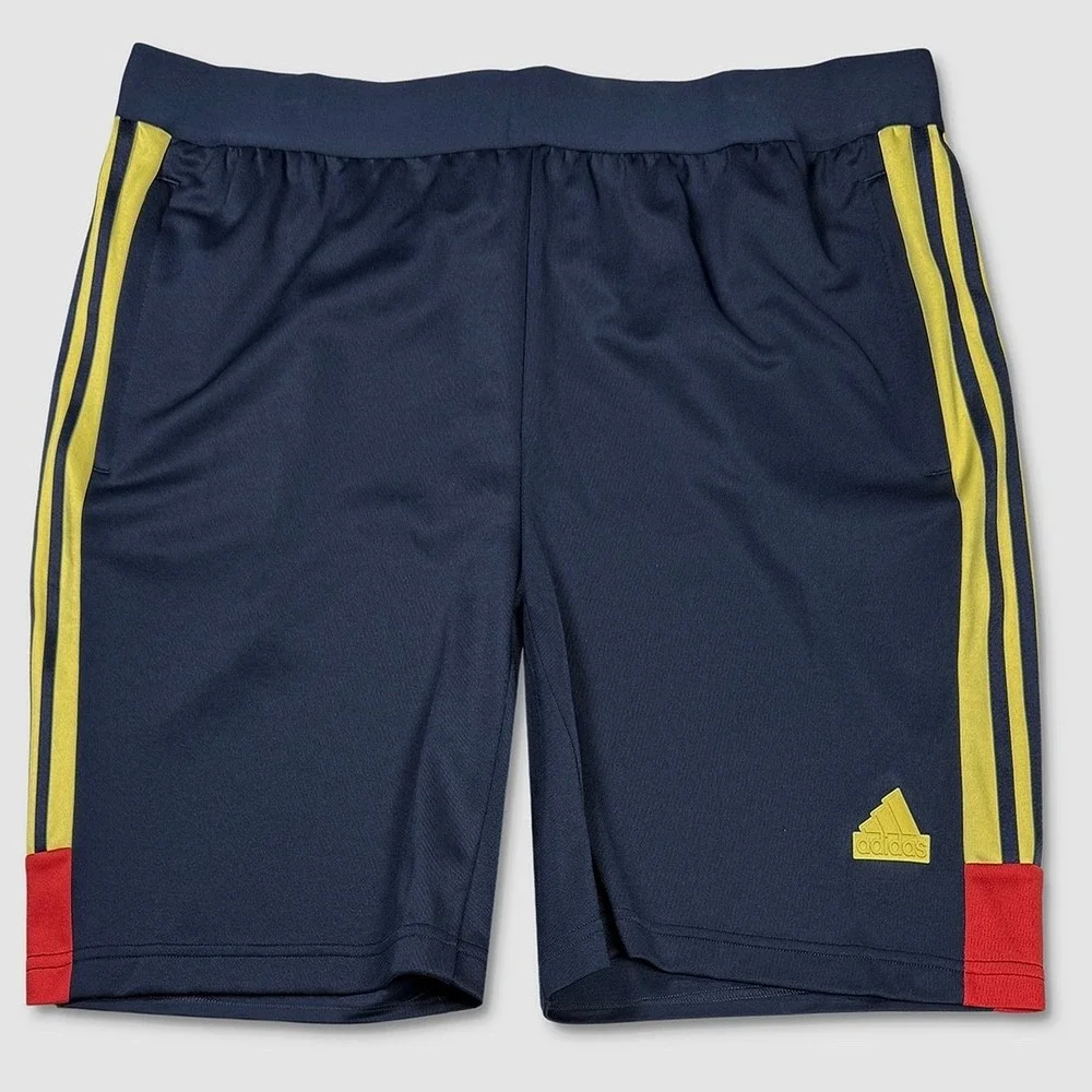 Adidas Tiro Nations Pack Shorts - NWT Mens 2XLT Navy / Multi - #49002-H2